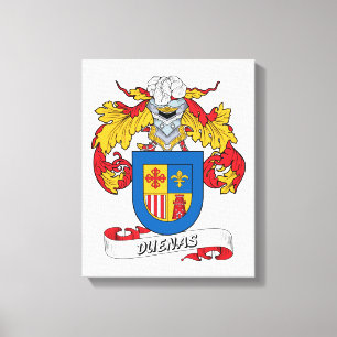 Duenas Family Crest Canvas Afdruk