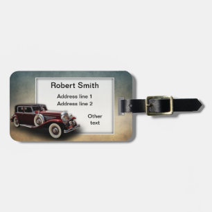 Duesenberg/Duesy Model J Classic Car Personalized Bagagelabel