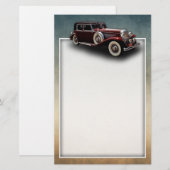 Duesenberg (Duesy) Model J Klassieke auto Briefpapier (Voorkant / Achterkant)