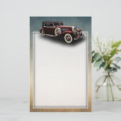 Duesenberg (Duesy) Model J Klassieke auto Briefpapier (Staand voorkant)