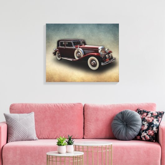 Duesenberg (Duesy) Model J Klassieke auto Canvas Afdruk (Insitu (Woonkamer))