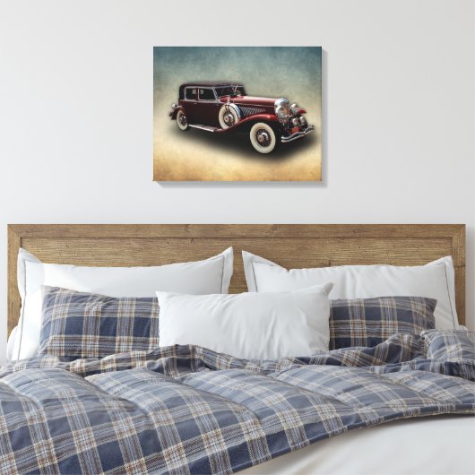 Duesenberg (Duesy) Model J Klassieke auto Canvas Afdruk (Insitu (Slaapkamer))