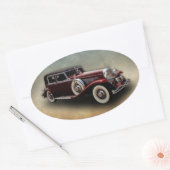 Duesenberg (Duesy) Model J Klassieke auto Ovale Sticker (Envelop)