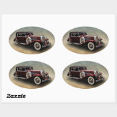 Duesenberg (Duesy) Model J Klassieke auto Ovale Sticker (Vel)