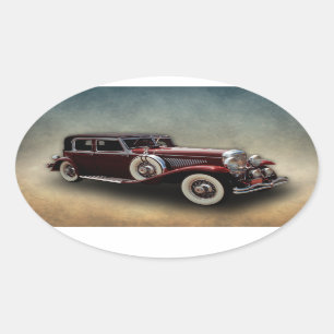 Duesenberg (Duesy) Model J Klassieke auto Ovale Sticker