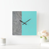 DUET | marmer en kleur Vierkante Klok (Huis)