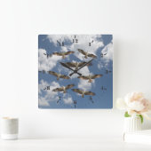 Duet van Ospreys in de hemelfotografie Vierkante Klok (Huis)