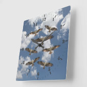 Duet van Ospreys in de hemelfotografie Vierkante Klok (Hoek)