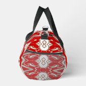 Duffel Bag, Een modern rood & wit stijlvol patroon Plunjezak (Rechts)