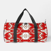 Duffel Bag, Een modern rood & wit stijlvol patroon Plunjezak (Achterkant)