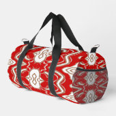 Duffel Bag, Een modern rood & wit stijlvol patroon Plunjezak (Rechterhoek)