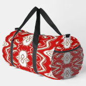 Duffel Bag, Een modern rood & wit stijlvol patroon Plunjezak (Rechterhoek)