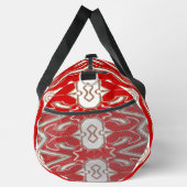 Duffel Bag, Een modern rood & wit stijlvol patroon Plunjezak (Rechts)