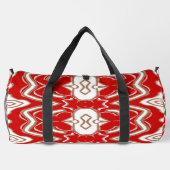 Duffel Bag, Een modern rood & wit stijlvol patroon Plunjezak (Achterkant)