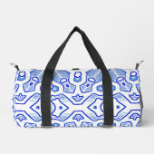 Duffel Bag, Modern blauw & wit klassiek design Plunjezak (Voorkant)