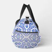 Duffel Bag, Modern blauw & wit klassiek design Plunjezak (Rechts)