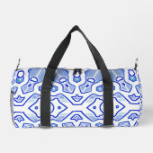 Duffel Bag, Modern blauw & wit klassiek design Plunjezak (Achterkant)