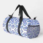 Duffel Bag, Modern blauw & wit klassiek design Plunjezak (Rechterhoek)