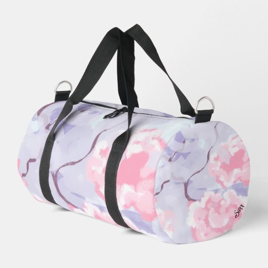 Duffel Bag : Pink Roses Winters Frost . Plunjezak (Linkerhoek)