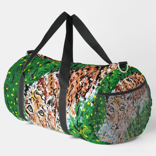 Duffel Bag: Tijger op de vlucht Plunjezak (Rechterhoek)