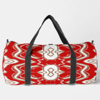 Duffel tas, Een modern rood & wit stijlvol patroon