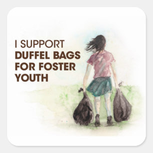 Duffel-tassen voor jonge kinderen vierkante sticker