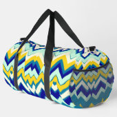 Duffeltas, een veelkleurig klassiek zigzagpatroon  plunjezak (Rechterhoek)