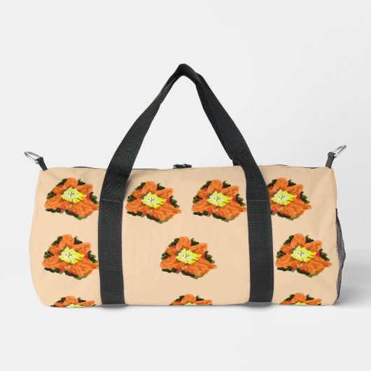 Duffeltas: Oranje Gele Bloem Plunjezak (Voorkant)