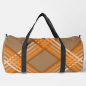 Duffeltas - Oranje strepen op bruin Plunjezak (Voorkant)