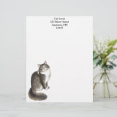 Duffy de Maine Coon Cat Letterhead Custom Briefhoofd (Staand voorkant)