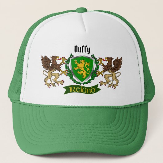 Duffy/O'Duffy Irish Shield gepersonaliseerd Trucker Pet (Voorkant)