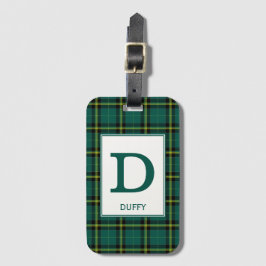Duffy Tartan Green Pset Patroon Bagagelabel