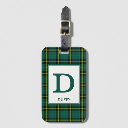 Duffy Tartan Green Pset Patroon Bagagelabel (Voorkant (verticaal))