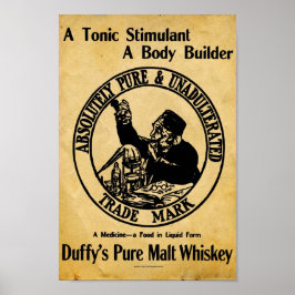 Duffys Malt Whiskey Sign Poster