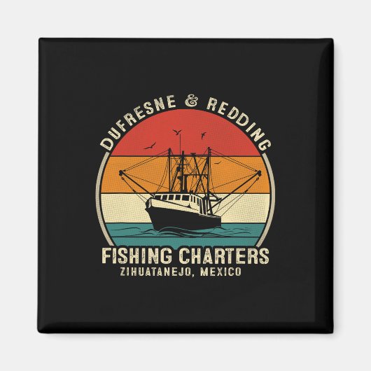 Dufresne And Redding Vis charter - Oude boot Magneet (Voorkant)