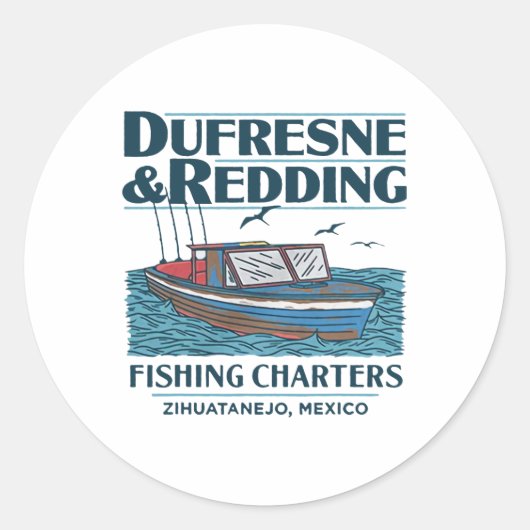 Dufresne And Redding Visexcursies Ronde Sticker (Voorkant)