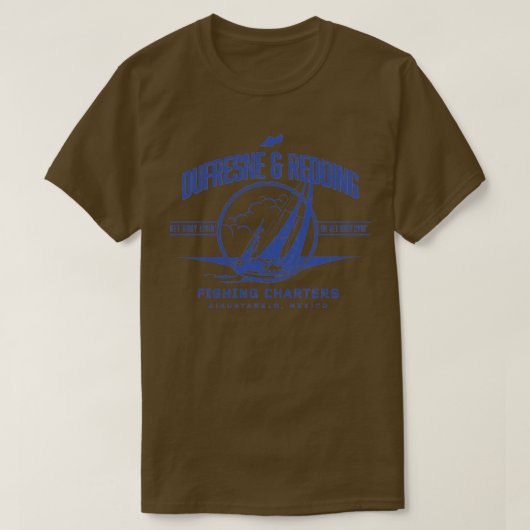 Dufresne Redding Vist Charters T-shirt (Design voorkant)
