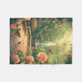 Duftender Rosengarten mit Springbrunnen Fleece Deken (Voorkant (Horizontaal))