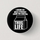 Dug Life Milk Carton (donker) Ronde Button 3,2 Cm (Voorkant)
