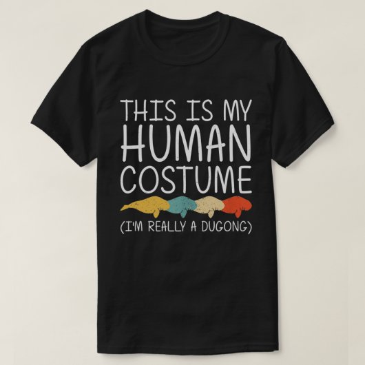 Dugong Halloween Human Costume Manatee Animal Easy T-shirt (Design voorkant)