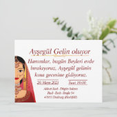 Dügün kina kaart (Staand voorkant)