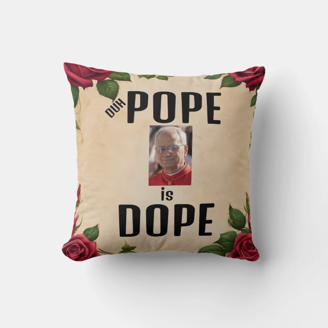 Duh Pope is Dope Throw Pillow Kussen (Voorkant)
