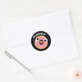 Duhh-nut Funny Gekke Donut Pun Dark BG Ronde Sticker (Envelop)