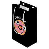 Duhh-nut Funny Silly Donut Pun Dark BG Klein Cadeauzakje (Voorkant Gekanteld)