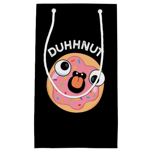 Duhh-nut Funny Silly Donut Pun Dark BG Klein Cadeauzakje (Voorkant)