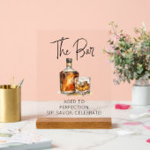  duidelijk Acryl Whiskey Bar teken Acryl Bord (Huwelijk)