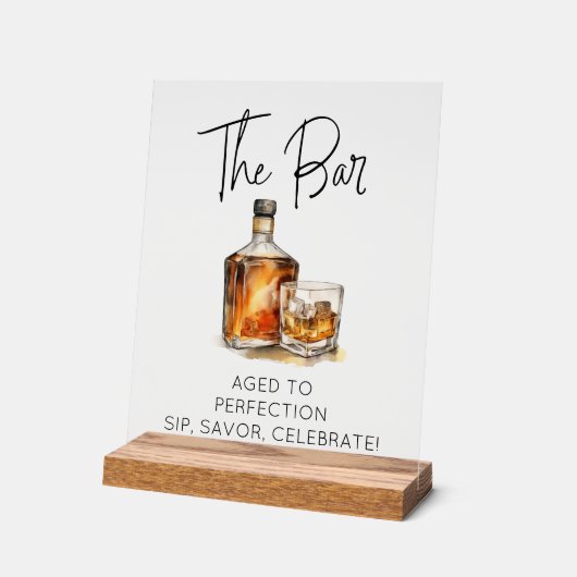  duidelijk Acryl Whiskey Bar teken Bord (Hoek)