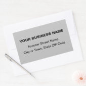 Duidelijk BedrijfsAdres van Teksten op Grijs Rechthoekige Sticker (Envelop)