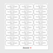 Duidelijk Bewaar De Datum Trouw Retouradres Sticker (Vel)