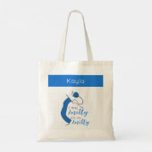 Duidelijk Blauw voel ik Knitty, Oh zo knitty Tote Bag (Achterkant)